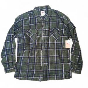 Levi's Collared Pine Green Button Down Flannel Shirt NWT Size 3XL